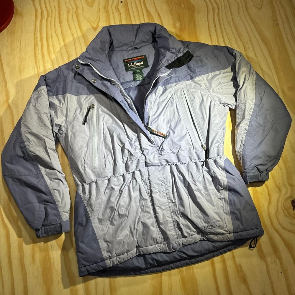 LL Bean Womens Large Purple Grey Insulated Winter Parka Jacket 0WV91
